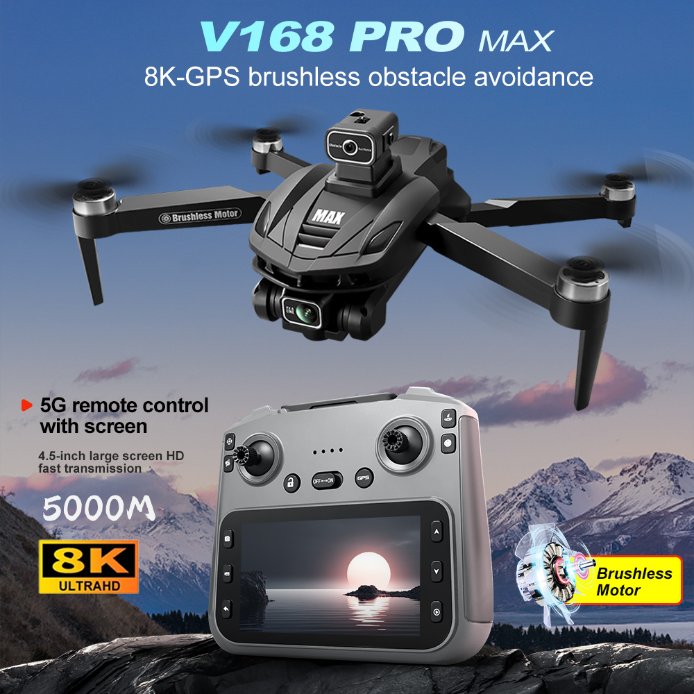 V168 PRO Max GPS Drone 8K Prof - Rc Helicopter Electric ulasan dan harga